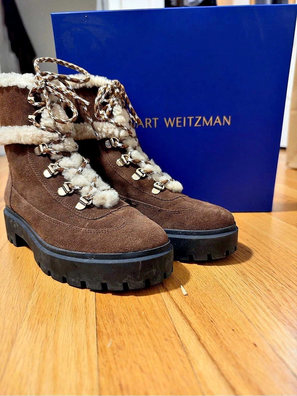 Stuart Weitzman Myla Shearling Bootie Shearling Bootie in Brown EU 38.5 Like New